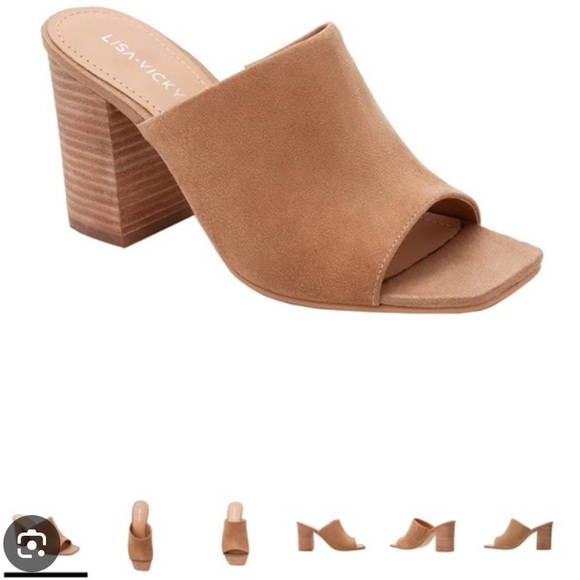 Lisa Vicky Shoes - Lisa Vicky Cognac Suede Open Toe Heeled Sandal Tan Size 9M